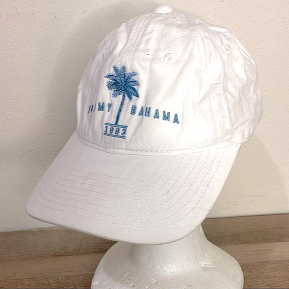 TOMMY BAHAMA Unisex WASHED 100% COTTON OCEAN PALM BALL CAP white OS resort beach - Picture 1 of 5